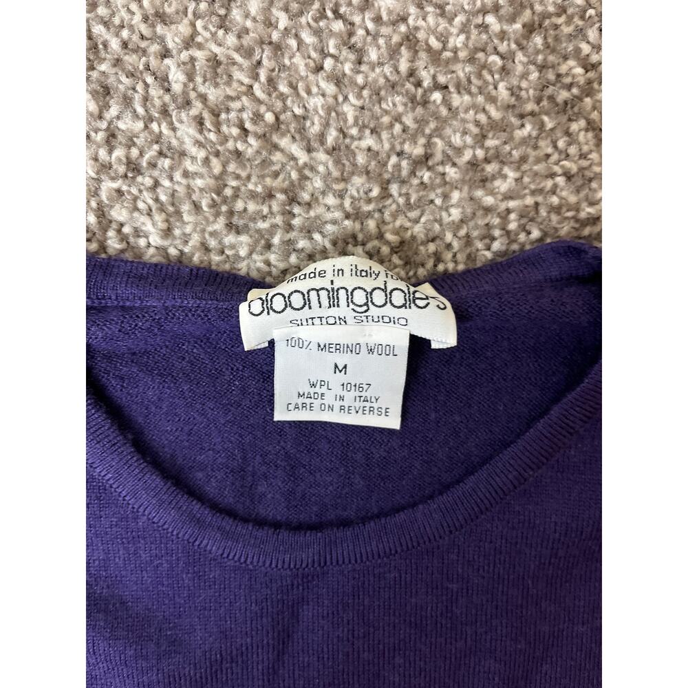 Sutton Studio 100% Merino Wool Sweater Women’s Purple Round Neck Size Medium - Picture 6 of 9